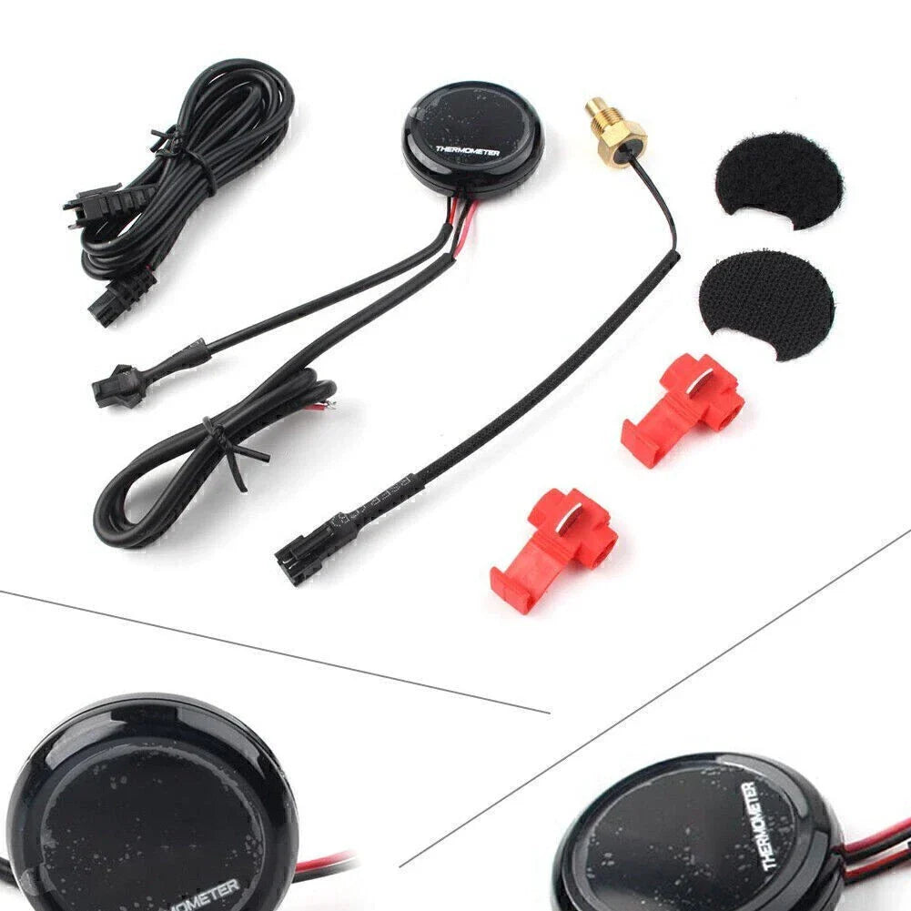 LCD Digital Thermometer Water Temperature Sensor Gauge for Motorcycle Red