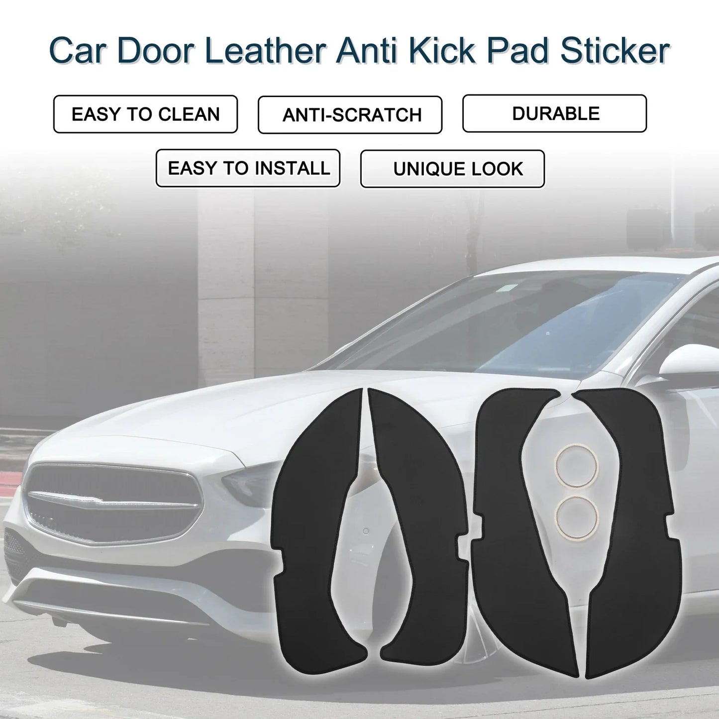 Car Door Leather Anti Kick Pad Sticker for Mercedes-Benz E Class (2016)