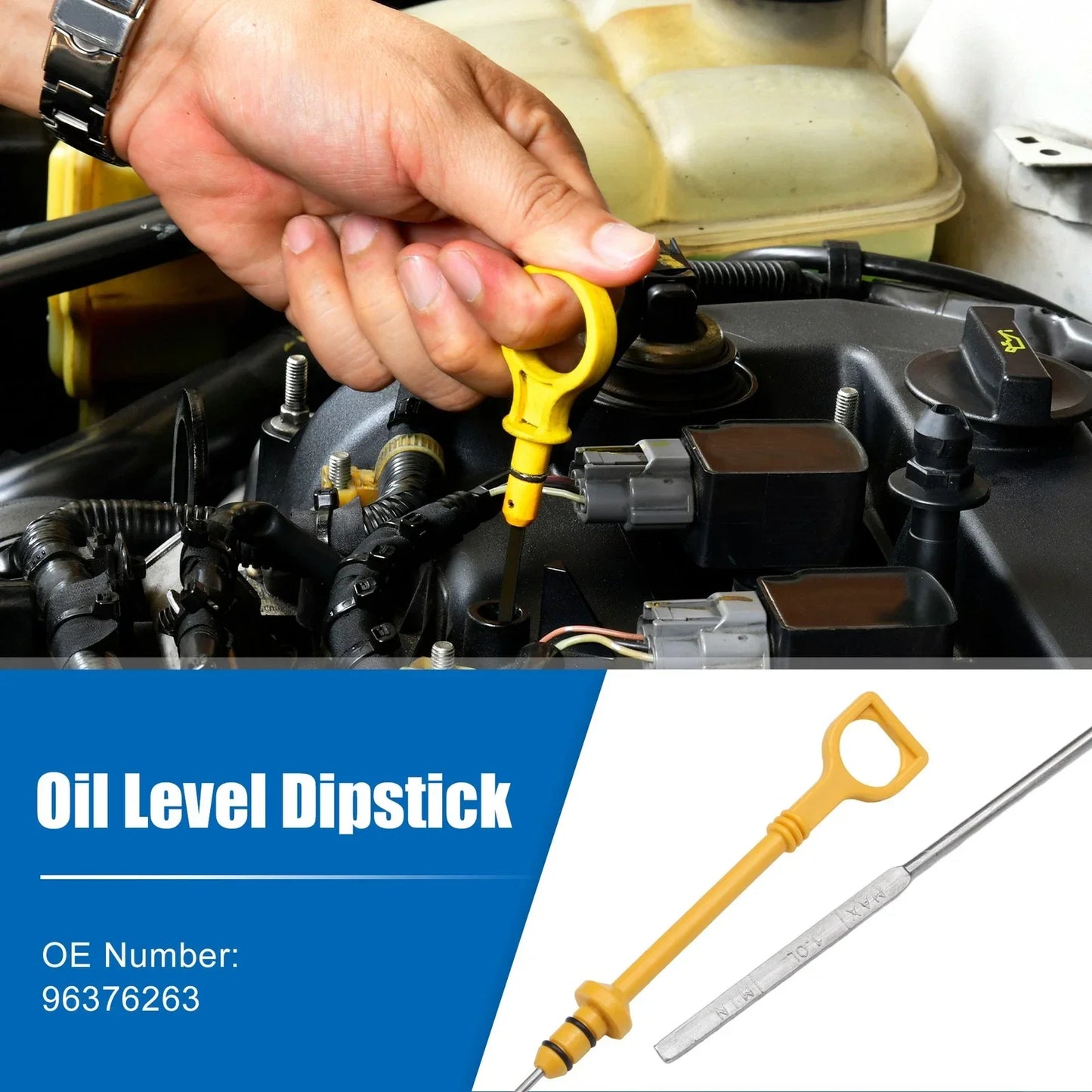 Engine Oil Level Indicator Dipstick for Chevrolet Aveo (2004-2008) Yellow