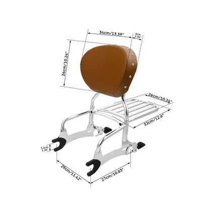 Backrest Sissy Bar & Luggage Rack for Indian Chieftain, Roadmaster (14-22)