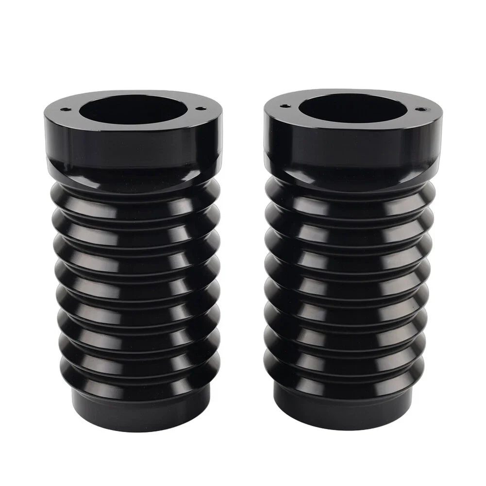 Black Retro Fork Boot Slider Covers for Harley Tour Road Street Tri Glide FLHR (2009-2023)