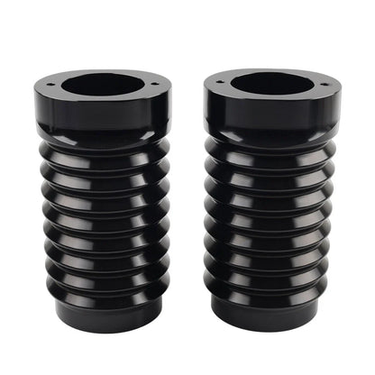 Black Retro Fork Boot Slider Covers for Harley Tour Road Street Tri Glide FLHR (2009-2023)