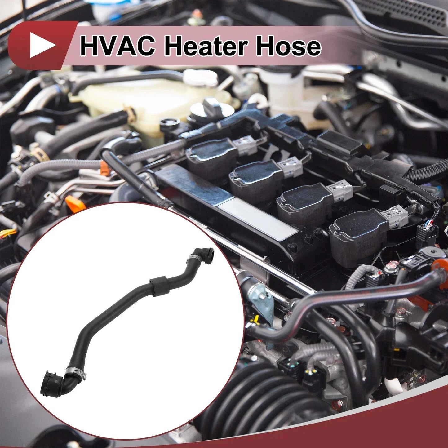 Heater Hose for Mercedes-Benz C300 2015-2018 2 x Rubber Black