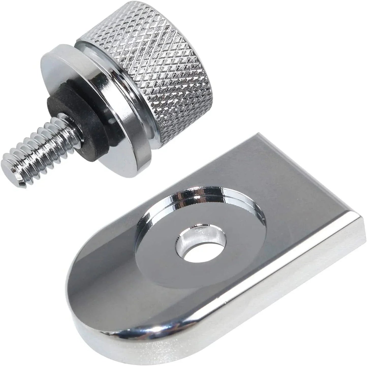 Black/Chrome Rear Fender Seat Bolt Tab Cover for Harley