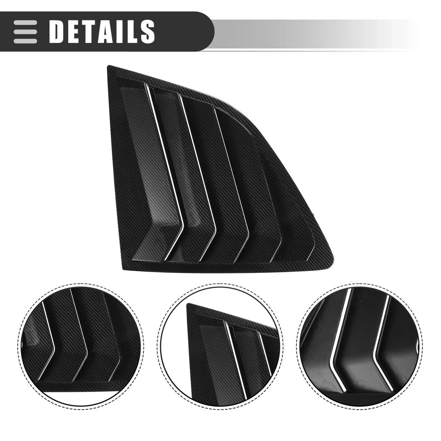 Rear Side Window Louvers Vent Cover for Honda CRV (2023) Carbon Fiber Pattern