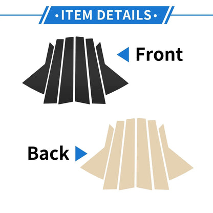 6 Pcs Black Door Pillar Window Trim for Hyundai Kona (2018-2023)
