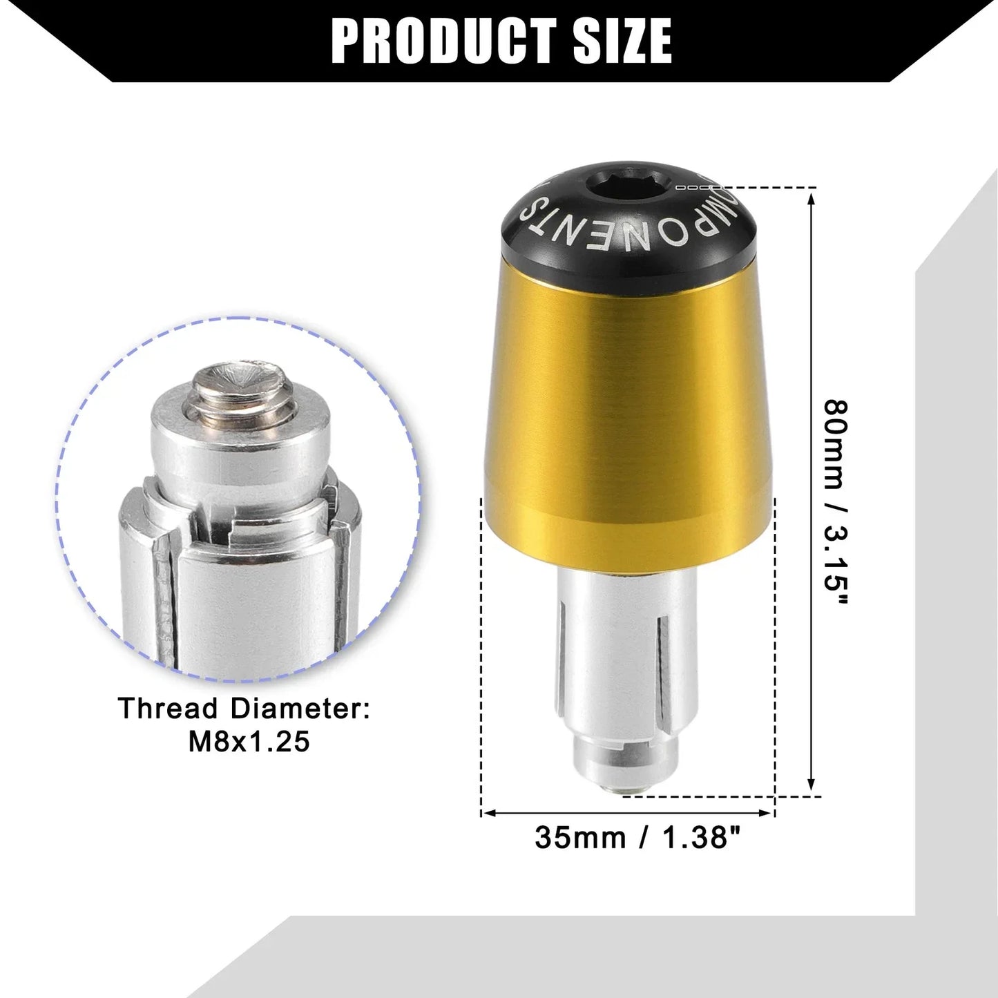 2 x Motorcycle Handlebar End Plugs 7/8" for Honda Gold Wing (2001-2023)