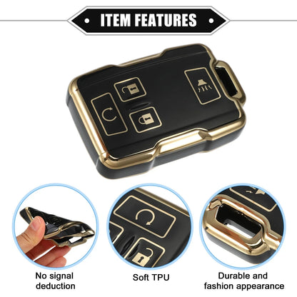 TPU Black 4 x Button Remote Keyless Key Fob Cover for Chevy Suburban & GMC