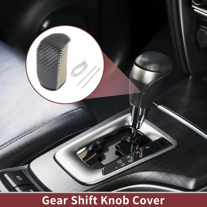 Dodge Journey Gear Shift Knob Cover 2011-2020 Black Beige Faux Leather