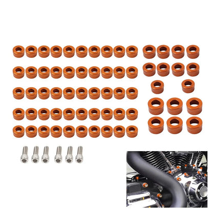 66X Engine Bolt Topper Cap Orange for Harley Twin Cam Touring Road Glide