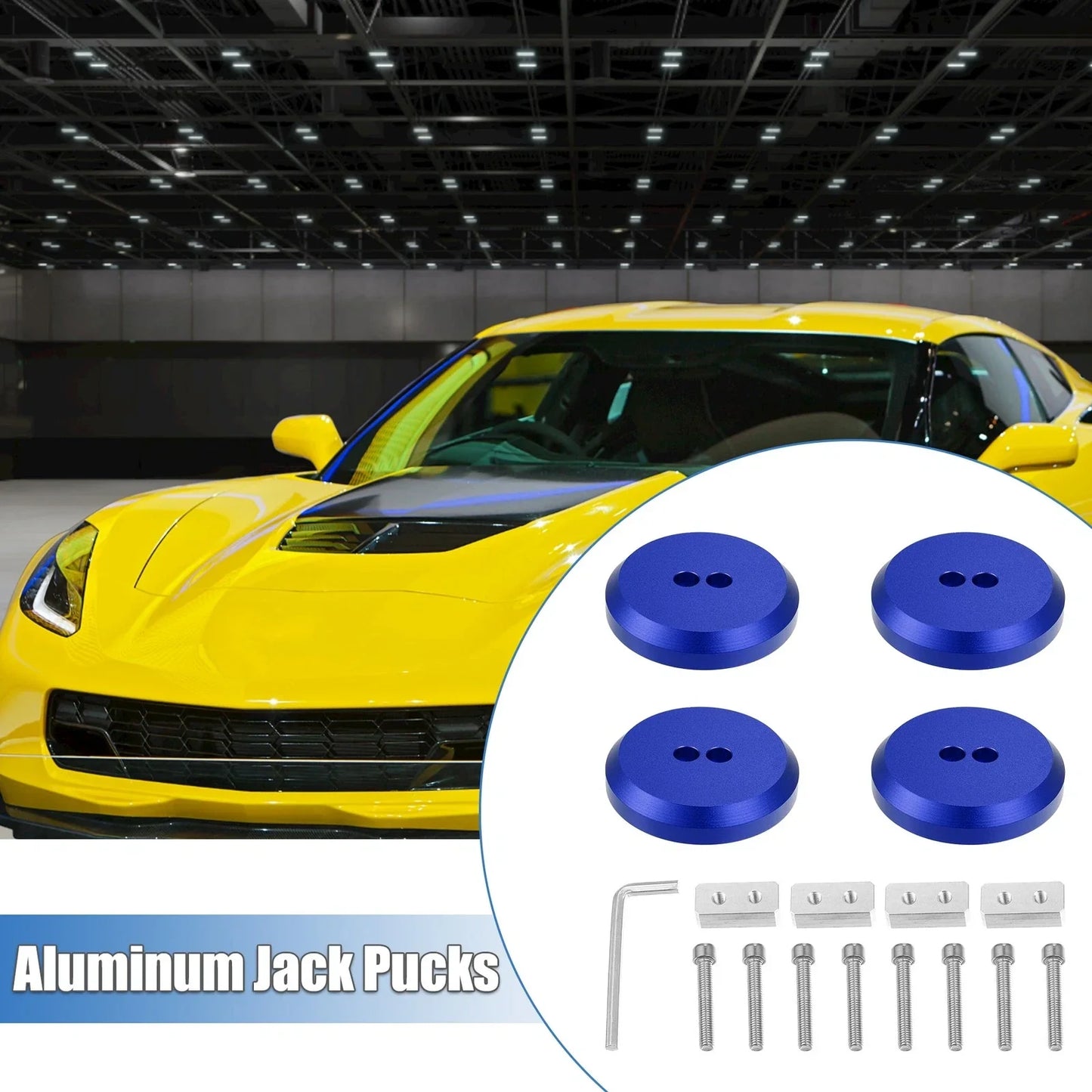 4 Pcs Jack Pad for Chevrolet Corvette C5 (1997-2004) - Blue Frame Rail Covers
