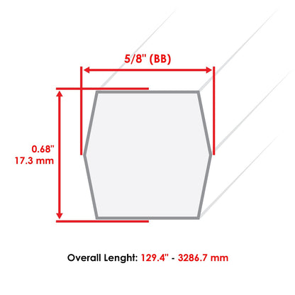 Deck Belt Replacement 129.4 Inch for John Deere M163991 M142997 (2000–2010)