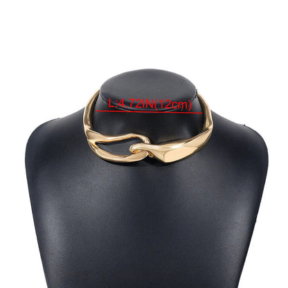 Metal Buckle Collar Choker Necklace for Women & Men