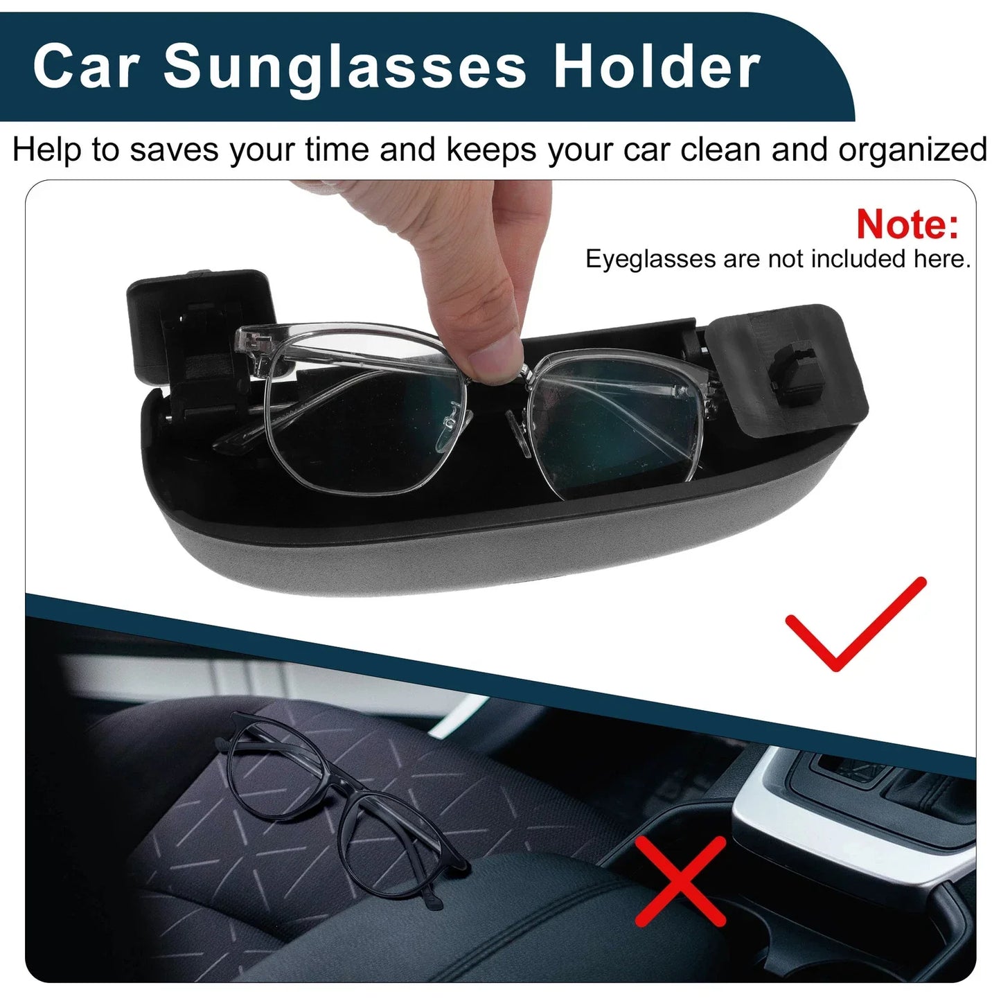 Sunglasses Case for Mercedes-Benz C Class Eyeglasses Holder Storage Black