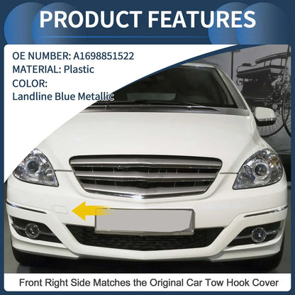 Front Bumper Tow Cover for Mercedes-Benz A-Class (2005-2012) - Landline Blue