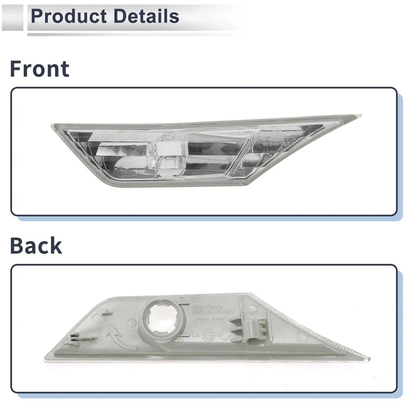 Left Side Marker Light Cover for Honda Civic (2016-2021) - 1 x Clear Lens