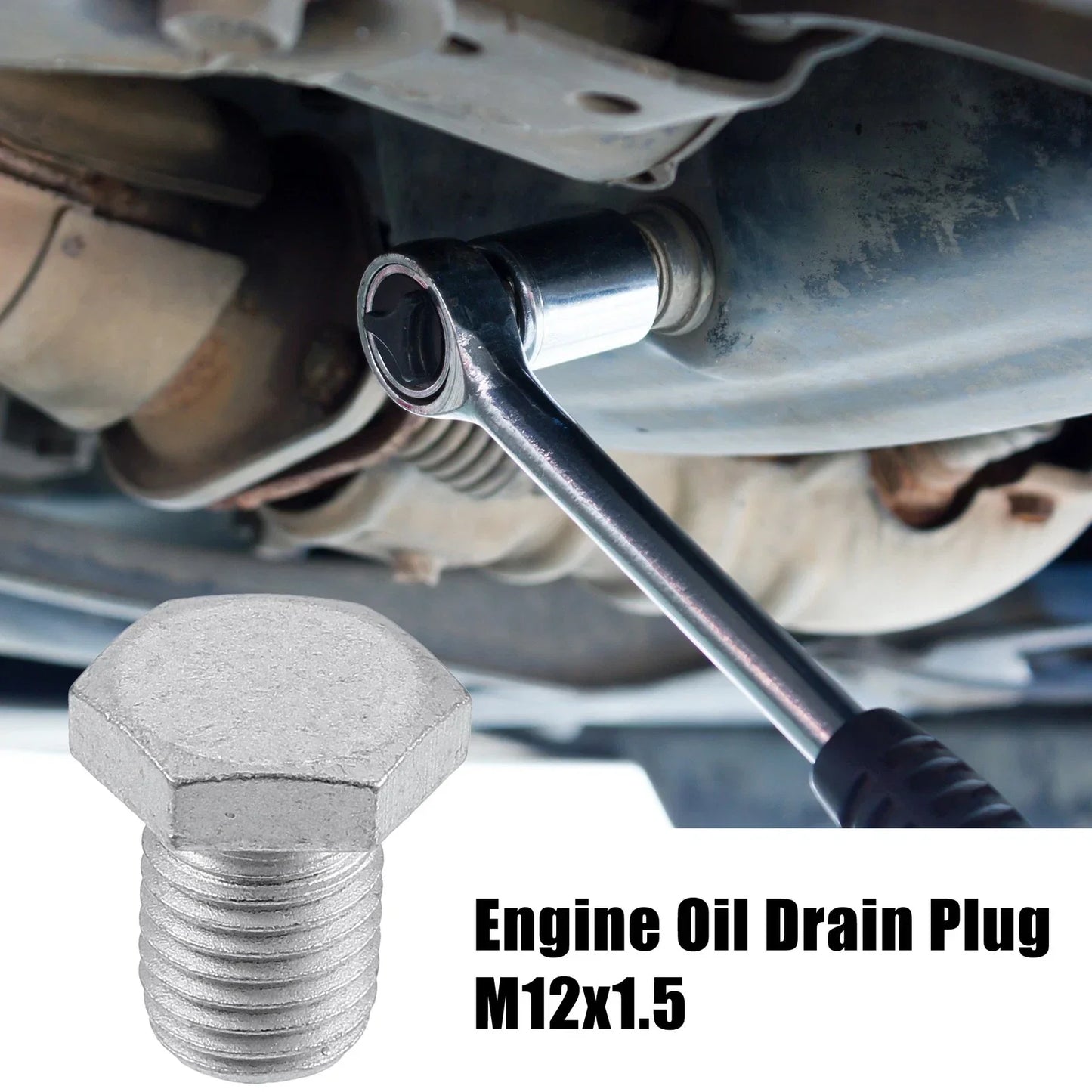 M12x1.5 Steel Engine Oil Drain Plug Screw with Gasket for BMW 545i/Mazda