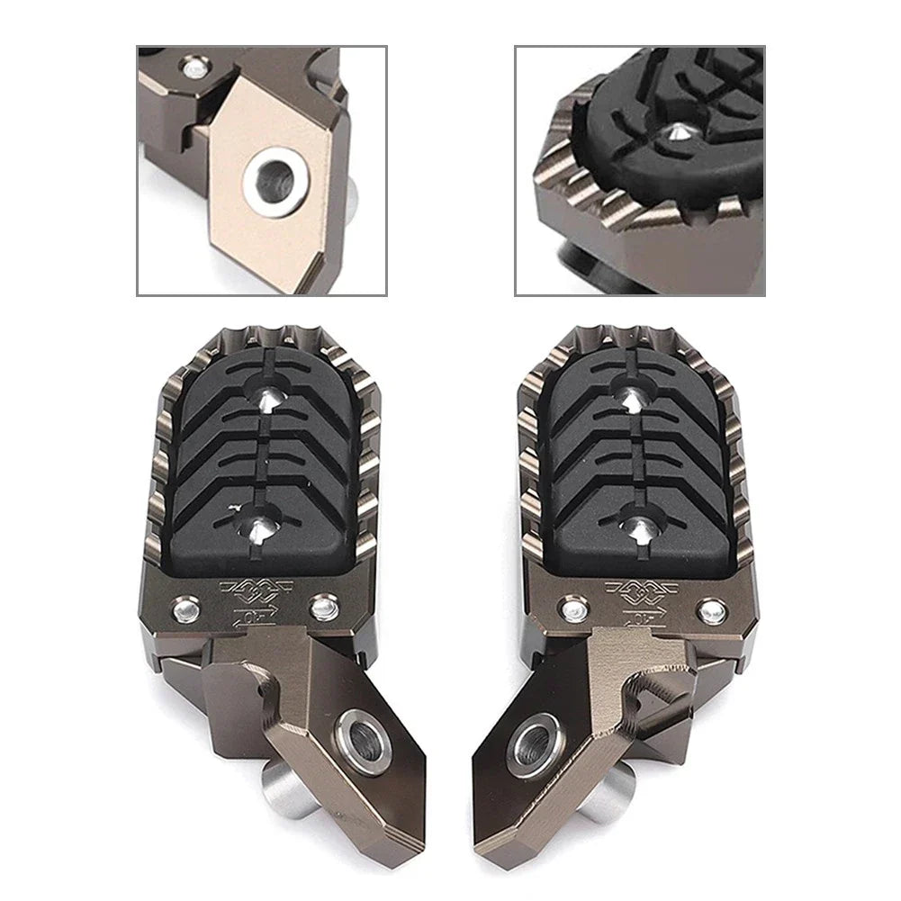Wide Foot Pegs Pedals Rest Brown for BMW R1200GS R1250GS (2013-2023)