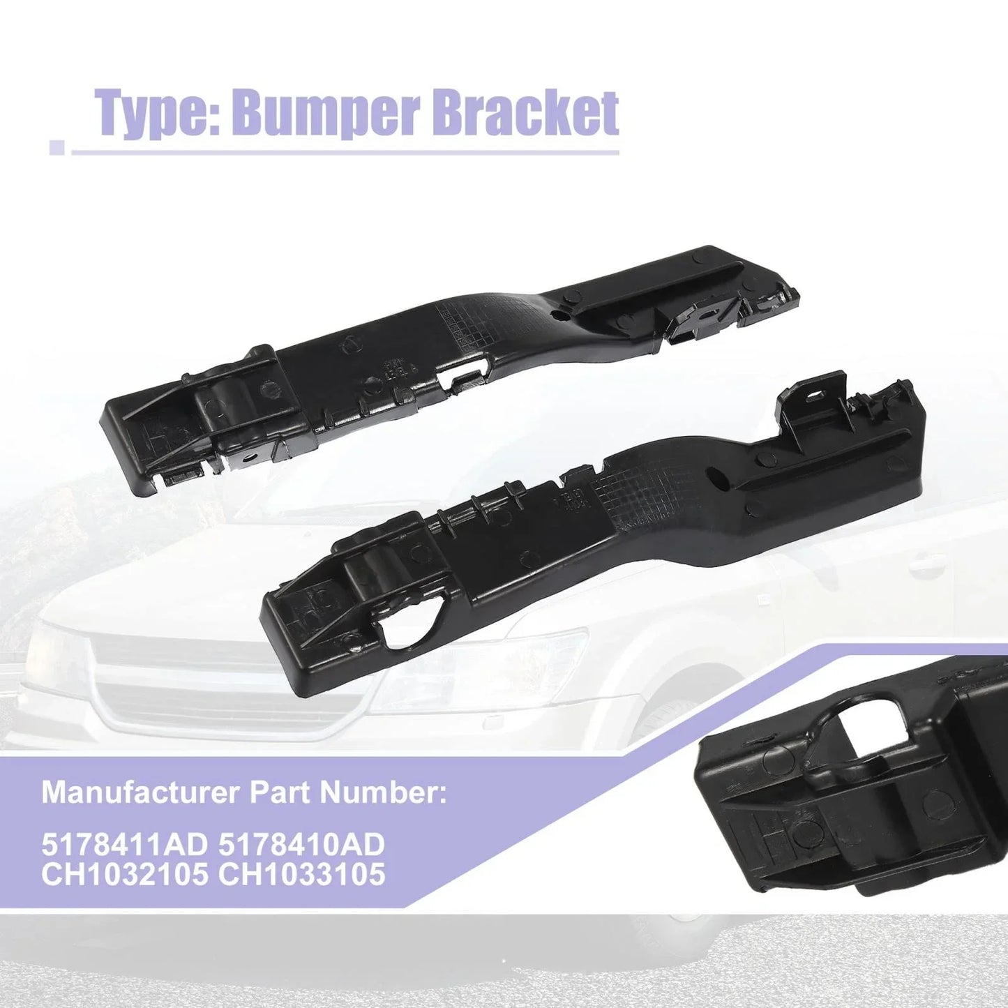Front Bumper Bracket LH/RH for Dodge Journey (2009-2020)