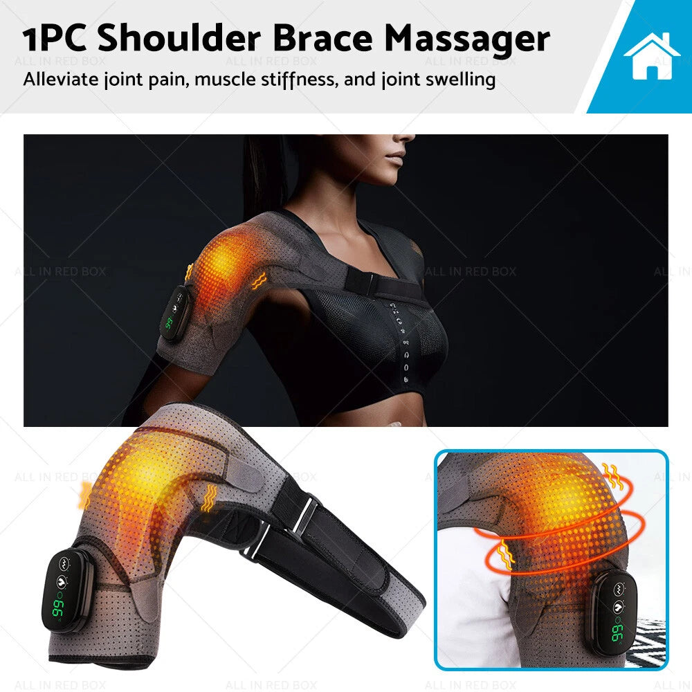 Heated Shoulder Brace for Rotator Cuff Support & Compression Wrap