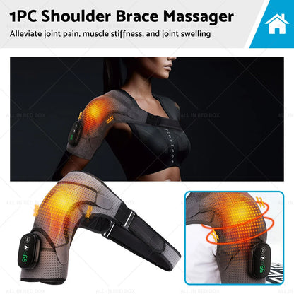 Heated Shoulder Brace for Rotator Cuff Support & Compression Wrap