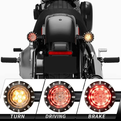 LED Turn Signal Lights for Harley Motorcycle - Black Indicator Lamps