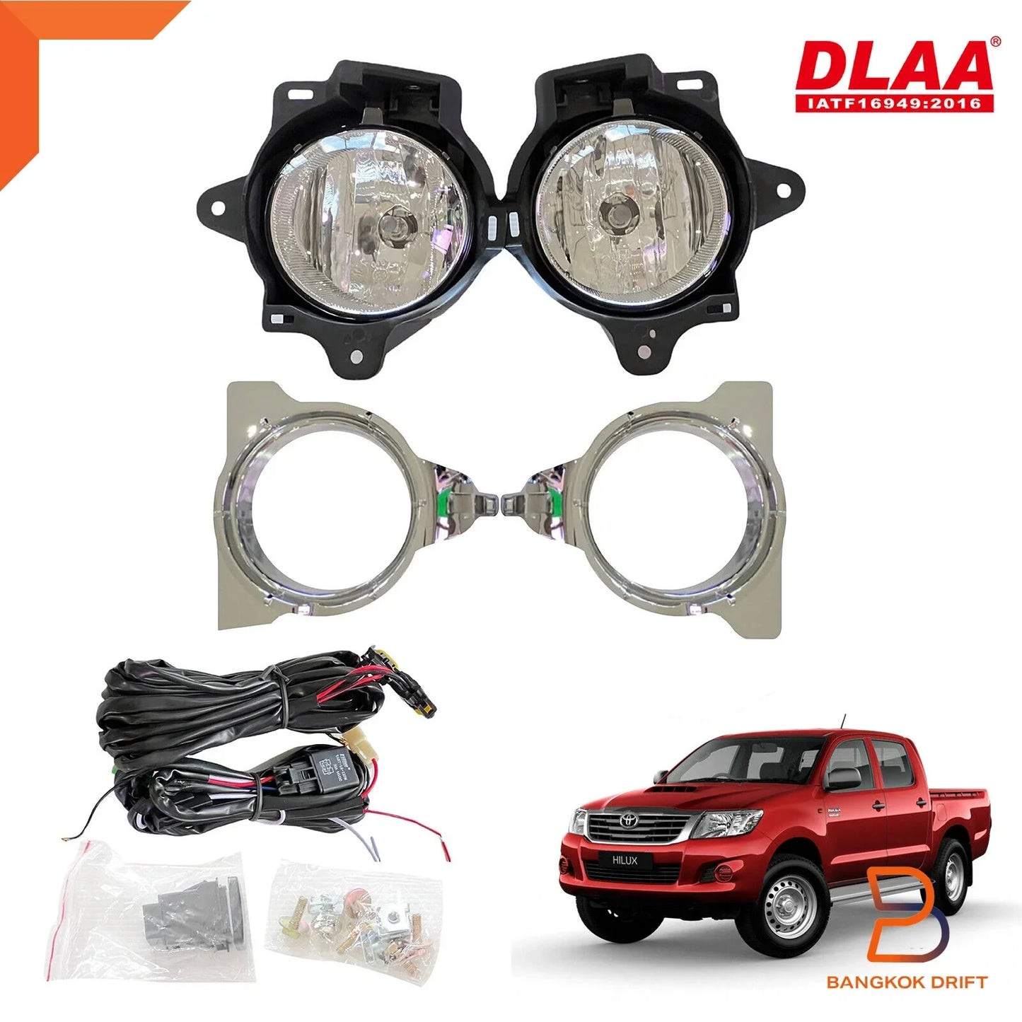 Fog Light for Toyota Hilux Ute (2011-2014) - E4 DLAA Chrome Trim