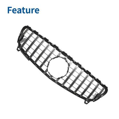 Front Upper Bumper Grille for Mercedes-Benz A-Class Chrome Silver (2013-2020)