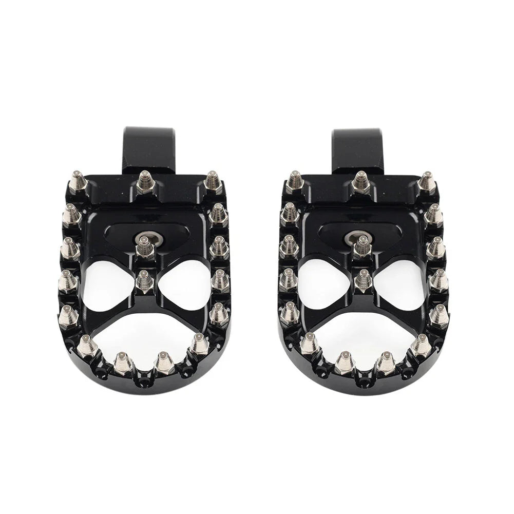 Black MX Style Rear Foot Pegs for Harley Softail Fat Bob Low Rider (2018-2023)