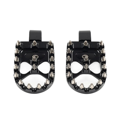 Black MX Style Rear Foot Pegs for Harley Softail Fat Bob Low Rider (2018-2023)