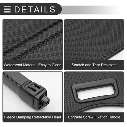 Car Rear Retractable Cargo Cover for Honda Passport (2019-2023) Black Fiber