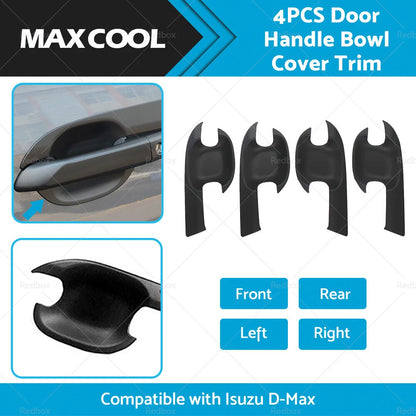 Matte Black Exterior Door Handle Cover Trim for Isuzu D-Max Dmax (2021-2022)