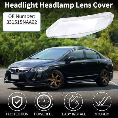 Car Front Left Headlight Lens Cover for Honda Civic (2006-2011)