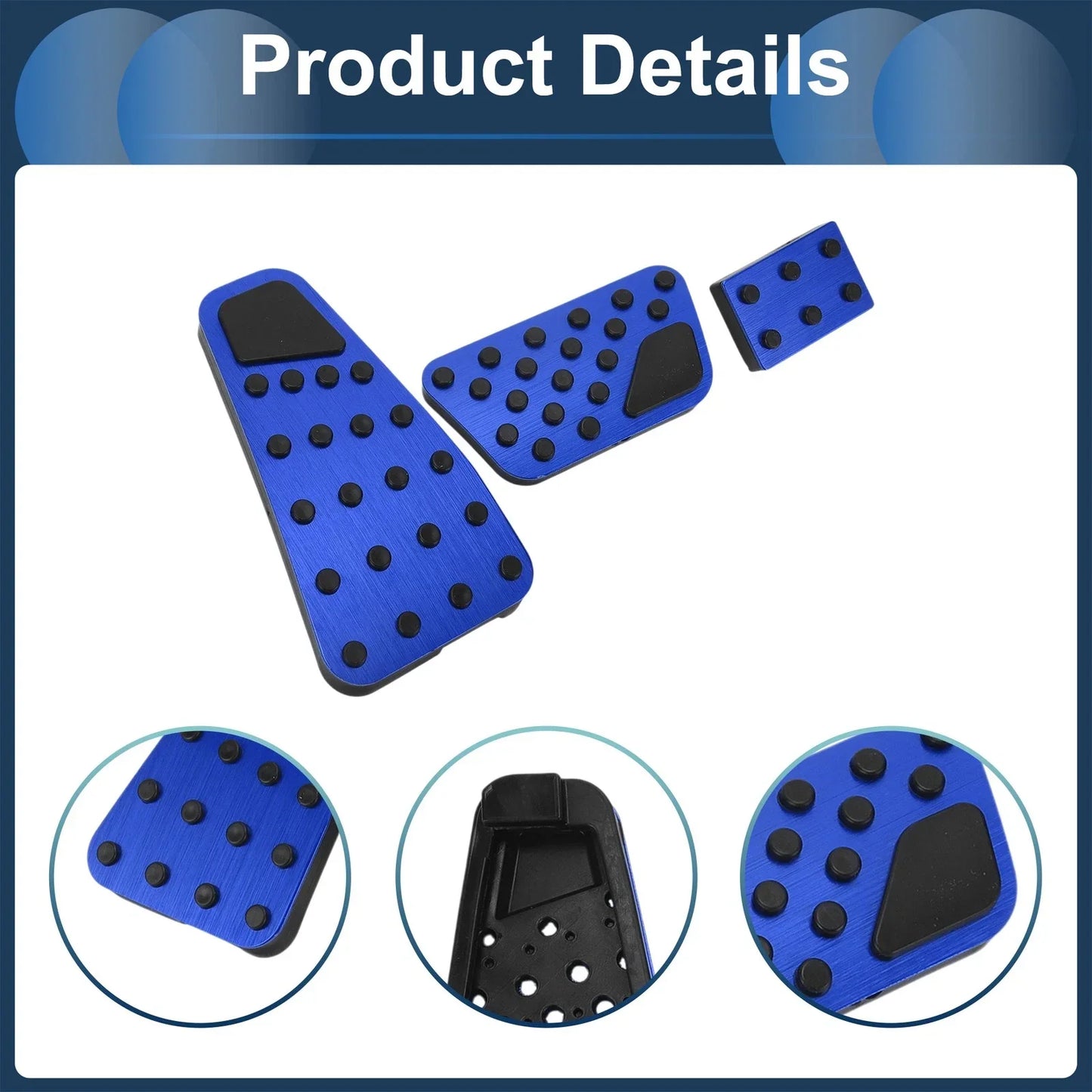 Automatic Foot Accelerator Pedal Covers 2 x Blue for Dodge RAM 1500 (2010-2018)