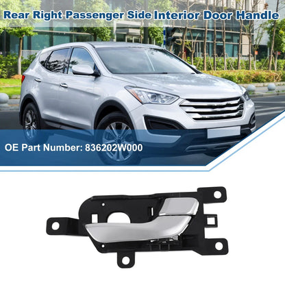 Interior Door Handle for Hyundai Santa Fe (2013-2018) Black Silver Tone