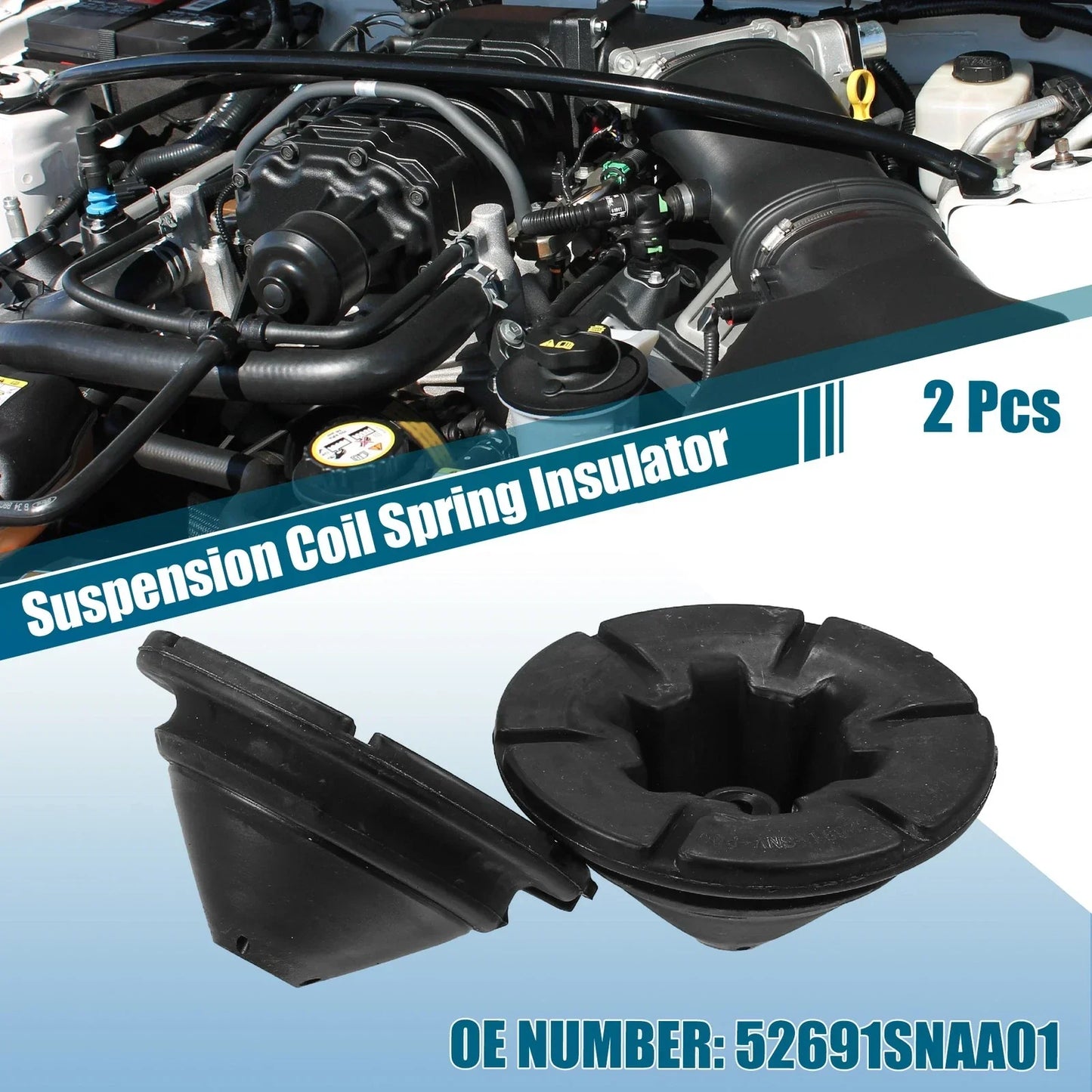 2 x Rear Upper Suspension Coil Spring Insulators for Honda Civic (2016-2021)
