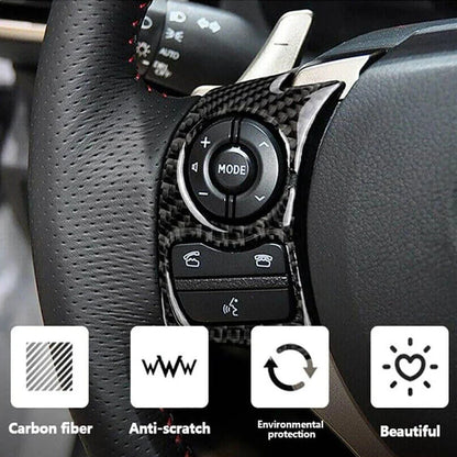 Carbon Fiber Steering Wheel Button Trims for Lexus IS250 IS300 IS350 (2014-2017)