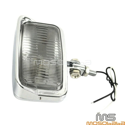 Square Chrome Headlight for Harley Chopper Bobber Cafe Racer