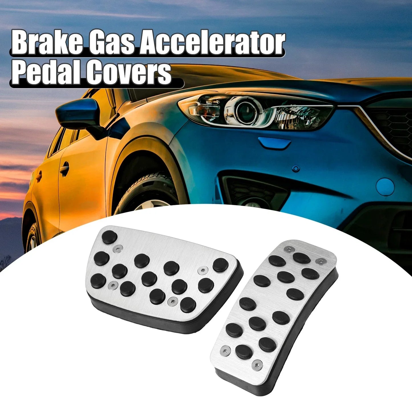2 x Car Brake Gas Accelerator Pedal Covers for Toyota Camry (2018-2023)