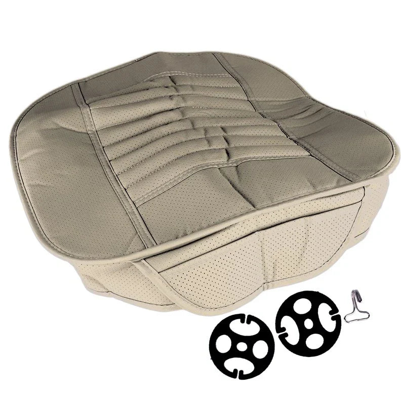 Beige PU Car Front Seat Mat Cushion