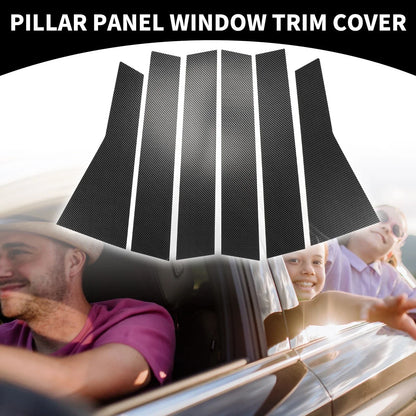 6pcs Car Pillar Window Trim Covers for Honda CR-V (2017-2022) Black Carbon Fiber