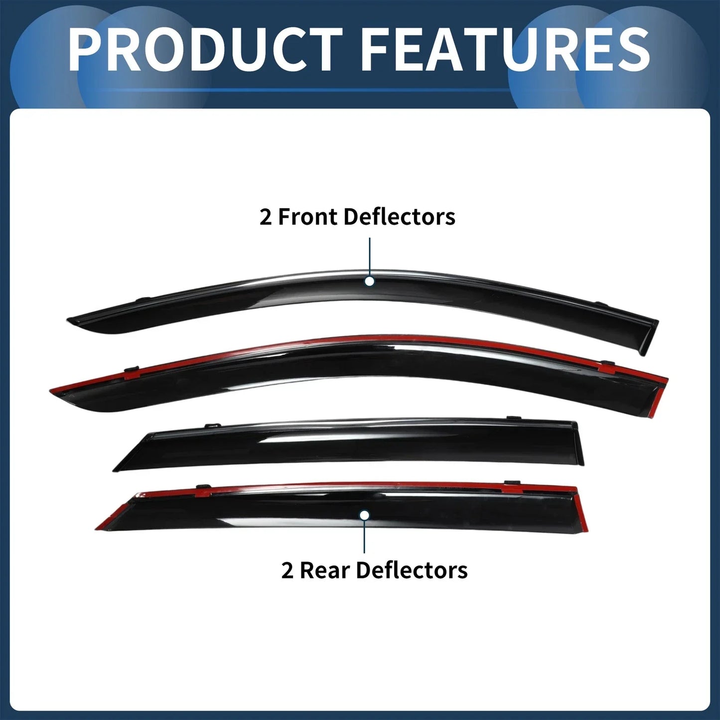 Window Deflectors for Hyundai Elantra 2021 Side Window Vent Visors Black Set