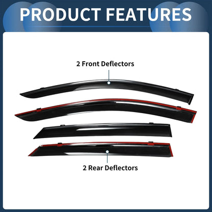 Window Deflectors for Hyundai Elantra 2021 Side Window Vent Visors Black Set