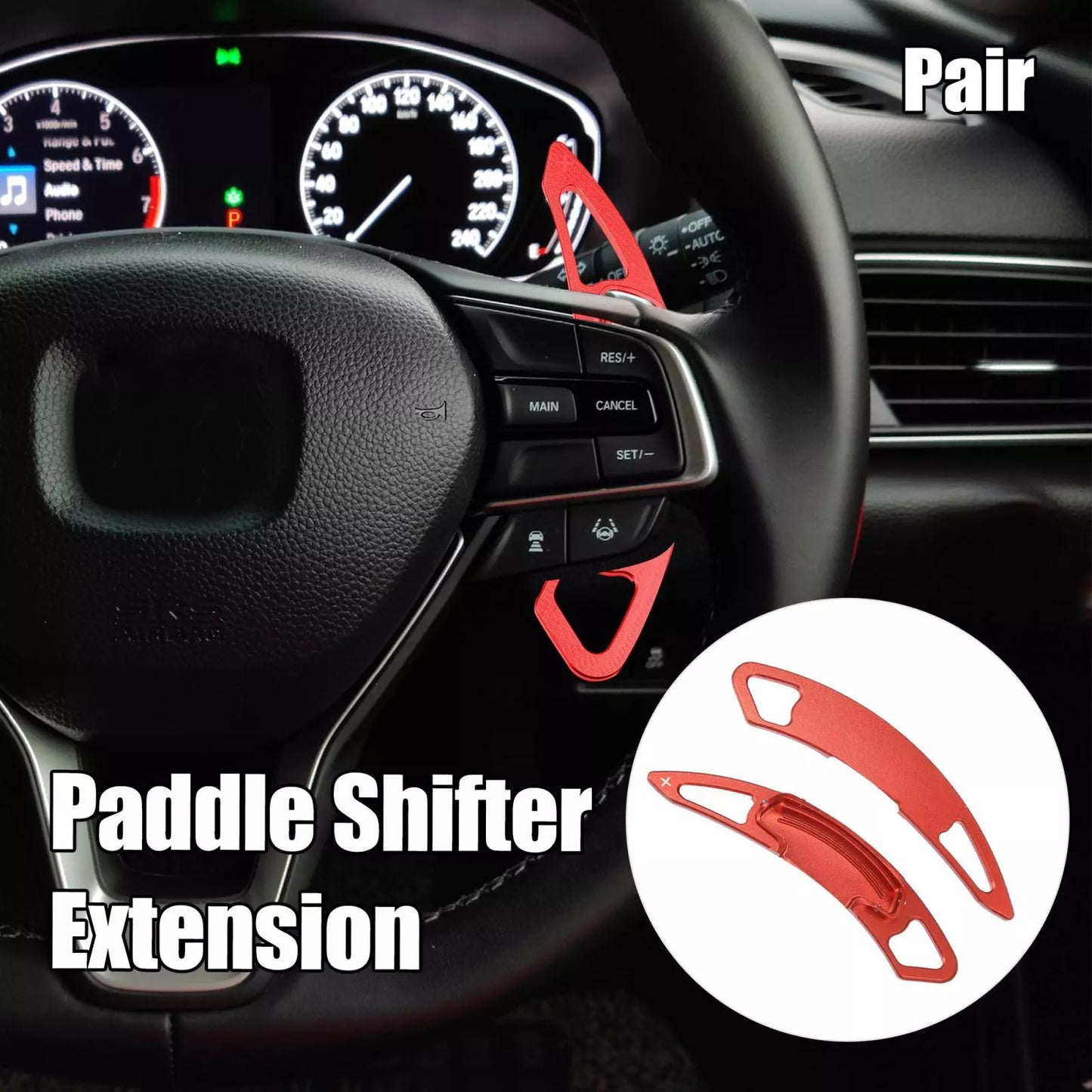 Car Paddle Shifter 2 x Aluminum Alloy Red for Honda Spirior Odyssey (2015-2018)
