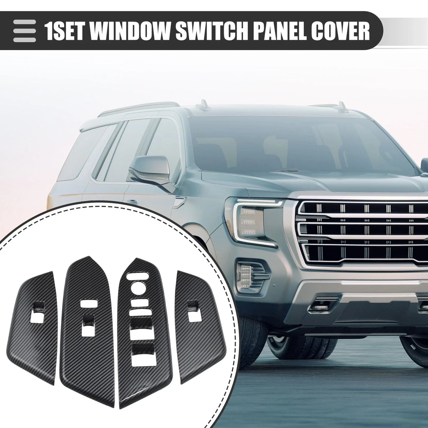 Window Switch Panel Cover Trim for Honda CRV 2017-2022 Carbon Fiber