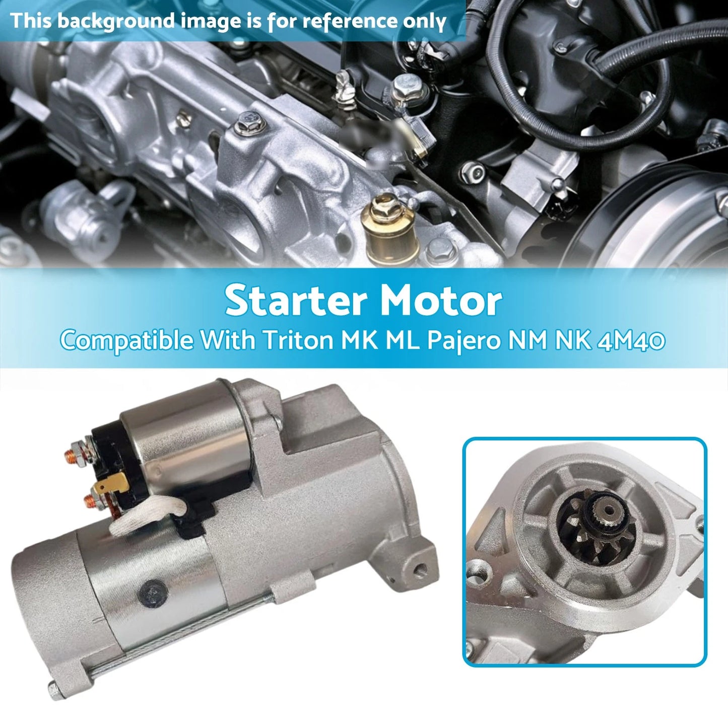 Starter Motor for Mitsubishi Triton Pajero 2.8 3.2 (MK ML NK NL NM)