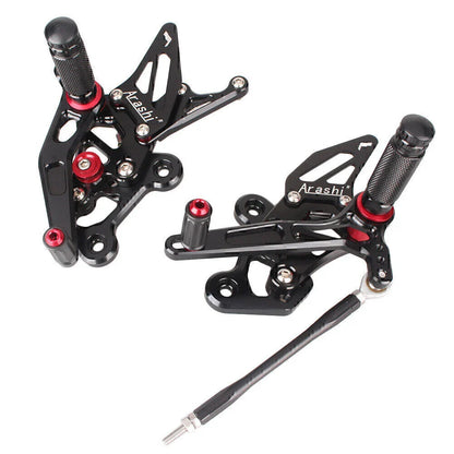 Steel Black Rearset Footpegs for Suzuki GSR750 (2011-2016)