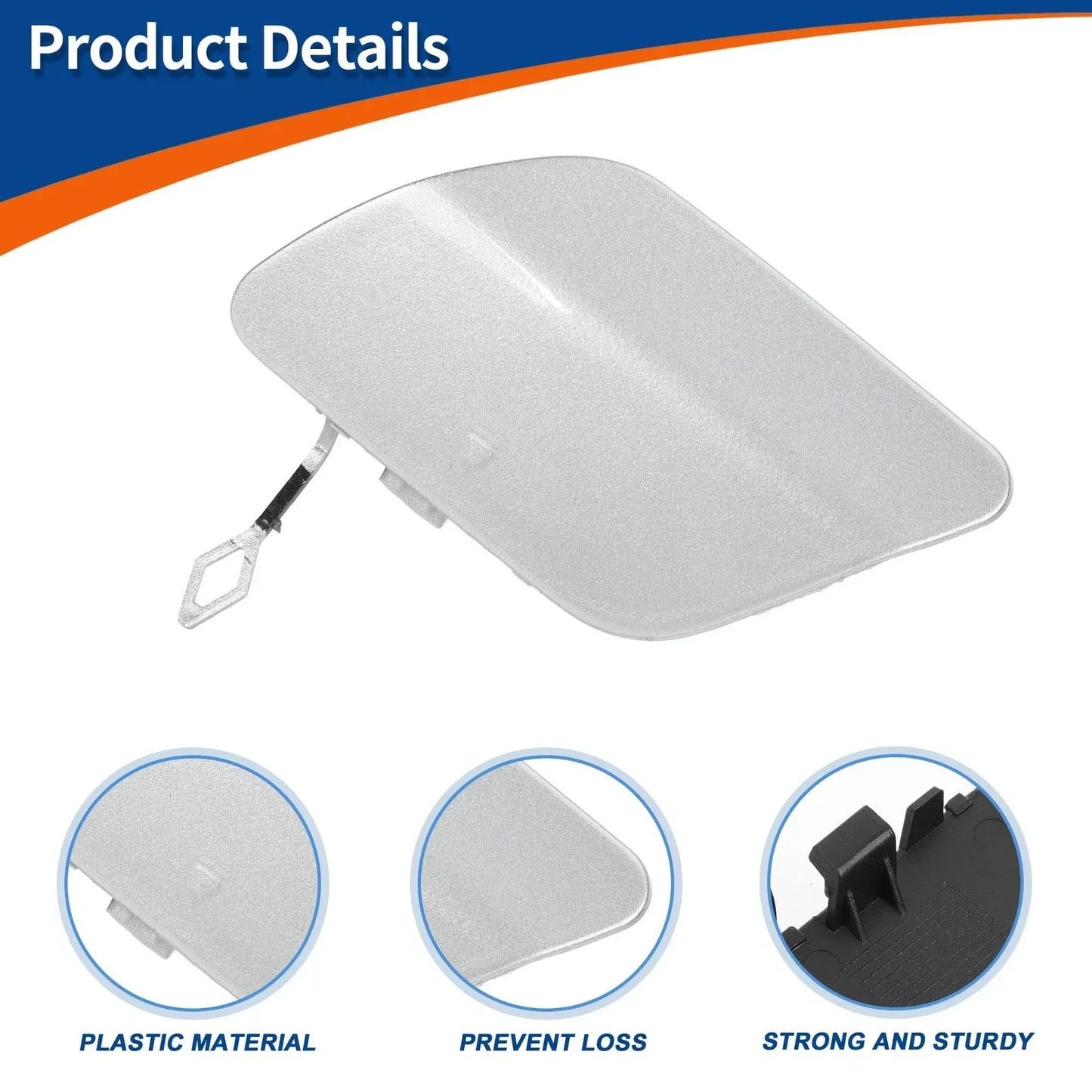 Rear Tow Hook Cover for Mercedes-Benz A-Class (2019-2023) Silver Tone
