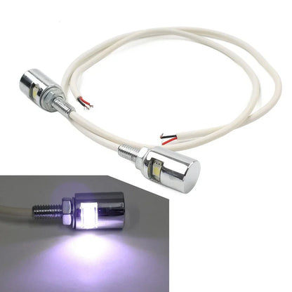 12V LED License Plate Light Lamp for Motorcycle Universal Chrome