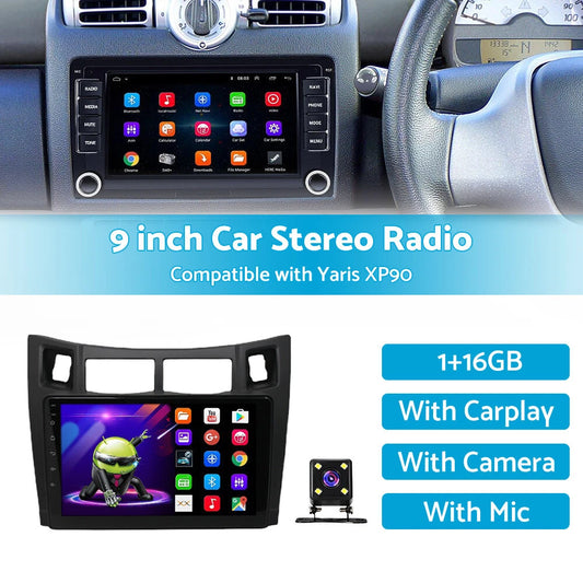 Android 11 Carplay Radio Head Unit GPS Navi for Toyota Yaris XP90 (2005-2012)